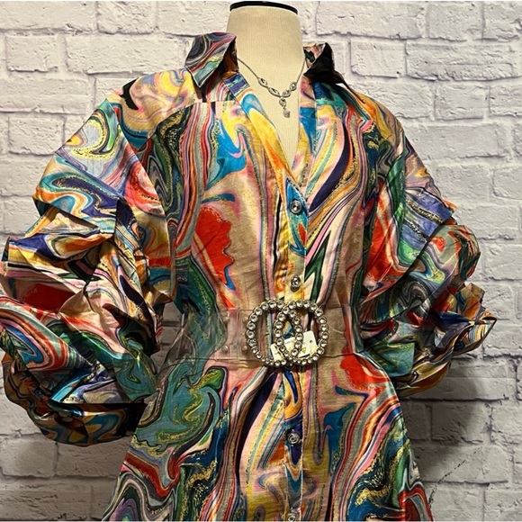 Colorful Swirl Patterned Dress OS fits most. The Belt Not Included ladies - Picture 3 of 4